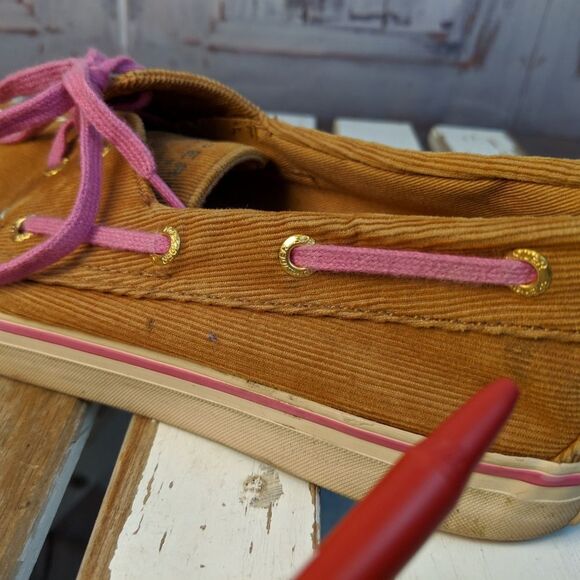 Sperry top-sider sider corduroy pink loafers boats - Picture 4 of 8